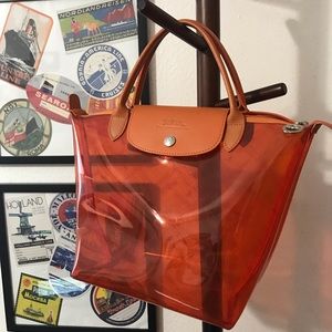 Longchamp Leather-Trimmed PVC Le Pilage Tote